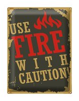Blechschild Camping 30x40cm use fire with caution