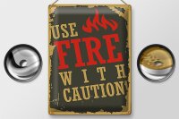 Blechschild Camping 30x40cm use fire with caution