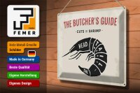 Blechschild Garnele 40x30cm cuts of shrimp Fisch