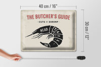 Blechschild Garnele 40x30cm cuts of shrimp Fisch