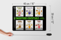 Blechschild Alkohol 40x30cm 6 smoothie cocktails recipes