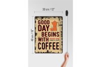 Blechschild Retro 30x40cm Kaffee good day begins Coffee
