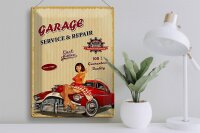 Blechschild Pinup Retro 30x40cm Garage Service Repair Auto