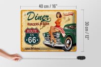 Blechschild Pinup 40x30cm Retro diner burgers beer
