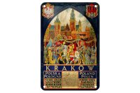 Blechschild Polen 12x18cm Krakow Polska Pologne Wanddeko