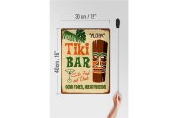 Blechschild 30x40cm Tiki Bar Aloha Exotic Food