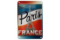 Blechschild Paris 12x18cm Eiffelturm France Wanddeko
