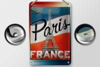 Blechschild Paris 12x18cm Eiffelturm France Wanddeko