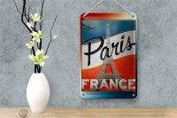 Blechschild Paris 12x18cm Eiffelturm France Wanddeko