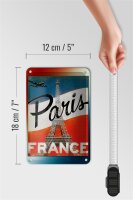 Blechschild Paris 12x18cm Eiffelturm France Wanddeko