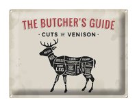 Blechschild Reh 40x30cm cuts of Venison Metzgerei