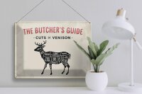 Blechschild Reh 40x30cm cuts of Venison Metzgerei