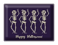 Blechschild Skeleton 40x30cm Happy Halloween Fest