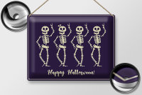 Blechschild Skeleton 40x30cm Happy Halloween Fest