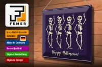 Blechschild Skeleton 40x30cm Happy Halloween Fest