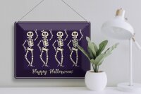 Blechschild Skeleton 40x30cm Happy Halloween Fest
