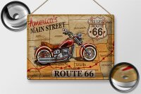 Blechschild Motorrad 40x30cm America`s main street route 66