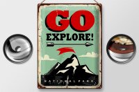 Blechschild Retro 30x40cm National Park go explore Pfeil