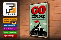 Blechschild Retro 30x40cm National Park go explore Pfeil