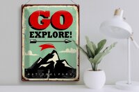 Blechschild Retro 30x40cm National Park go explore Pfeil
