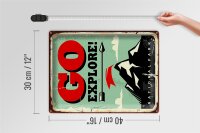 Blechschild Retro 30x40cm National Park go explore Pfeil