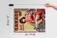 Blechschild Pinup 30x40cm Retro full Service mechanic Auto
