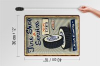 Blechschild Retro 30x40cm Tire Shop Service 24/7 new used