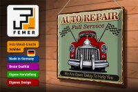 Blechschild Retro 40x30cm Auto repair full Service