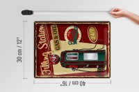 Blechschild Retro 30x40cm Gasoline filling station gas 24/7