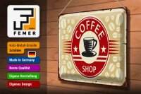 Blechschild Retro 40x30cm Kaffee Coffee Shop