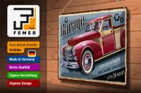 Blechschild Retro 40x30cm Auto Garage service parts open 24