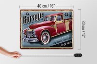 Blechschild Retro 40x30cm Auto Garage service parts open 24