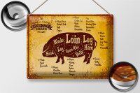 Blechschild Schwein 40x30cm Pork cuts organic Metzgerei