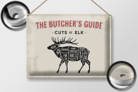 Blechschild Elch 40x30cm cuts of Elk Metzgerei