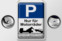 Blechschild Hinweis 30x40cm Parkschild Nur für Motorräder