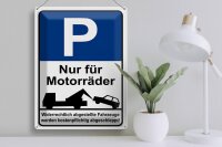Blechschild Hinweis 30x40cm Parkschild Nur für Motorräder