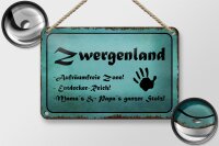 Blechschild Zwergenland 18x12cm Aufräumfreie Zone Reich