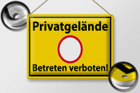 Blechschild Hinweis 40x30cm Privatgelände Betreten...