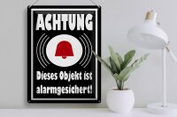 Blechschild Hinweis 30x40cm Achtung Objekt alarmgesichert