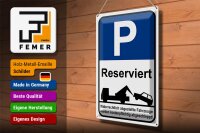 Blechschild Parken 30x40cm Parkplatzschild P reserviert