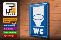 Blechschild Hinweis 30x40cm WC Piktogramm Toilette