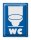 Blechschild Hinweis 30x40cm WC Piktogramm Toilette
