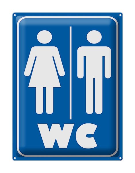 Blechschild Hinweis 30x40cm WC Piktogramm Toilette