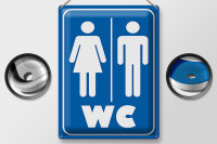 Blechschild Hinweis 30x40cm WC Piktogramm Toilette