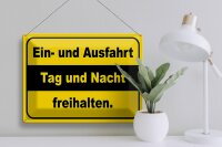 Blechschild Hinweis 40x30cm Ausfahrt Tag Nacht freihalten
