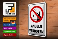 Blechschild Hinweis 30x40cm Angeln verboten Warnschild