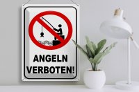 Blechschild Hinweis 30x40cm Angeln verboten Warnschild