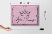 Blechschild Hinweis 40x30cm Pipi Lounge Toilette Krone rosa