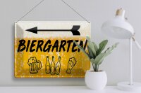 Blechschild 40x30cm Biergarten links Bier Schild