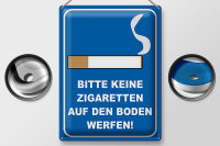 Blechschild Hinweis 30x40cm bitte keine Zigaretten